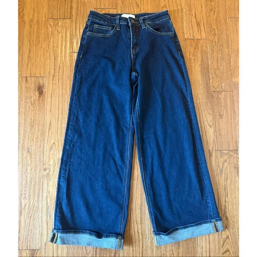 Vervet high rise cuffed wide leg jeans size 27